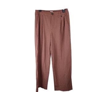 a.new.day Brown Micro Check Tailored Ankle Pants Womens Work Trousers Size 6